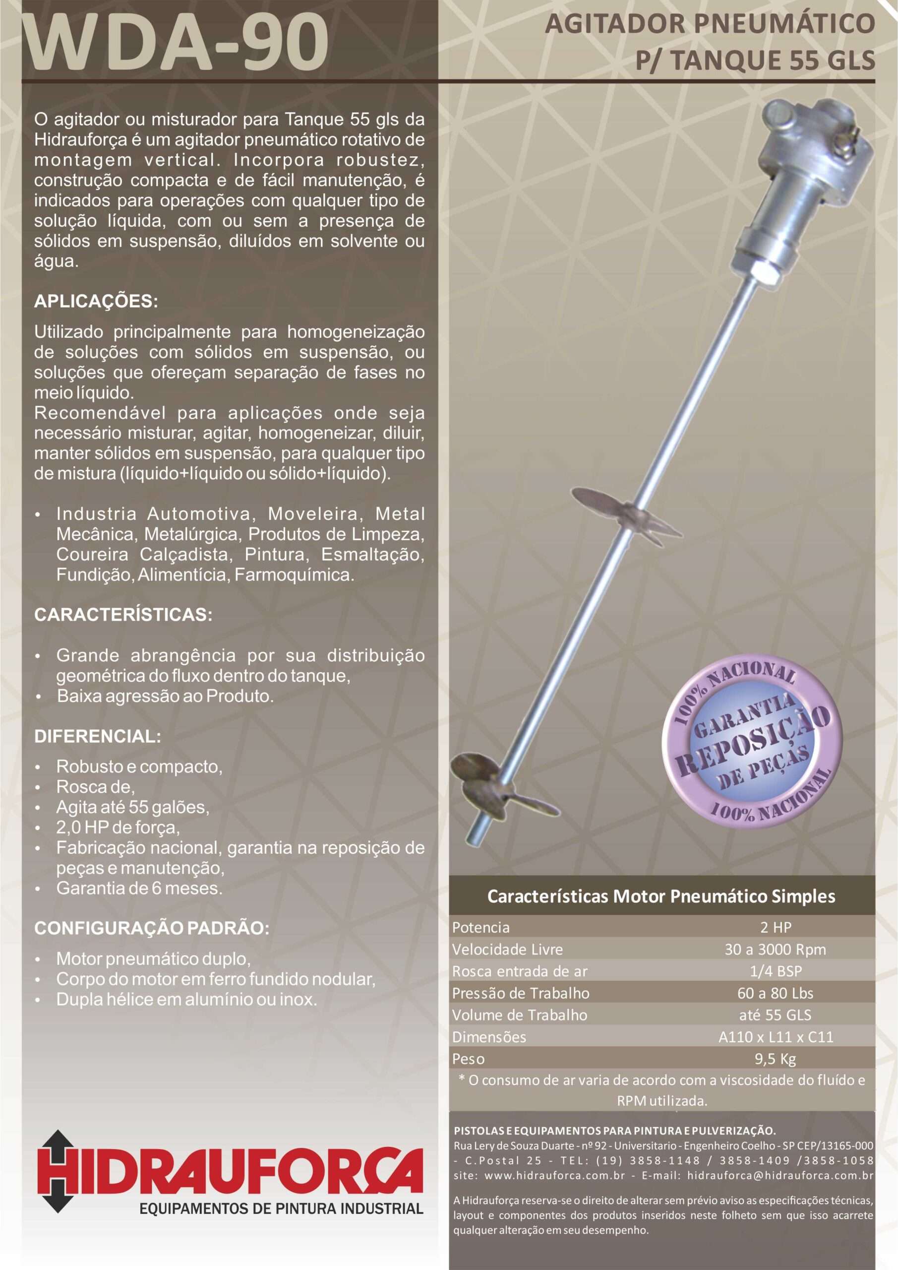 WDA-90 - AGITADOR PNEUMÁTICO PARA TANQUE DE 55 GLS - Image 2