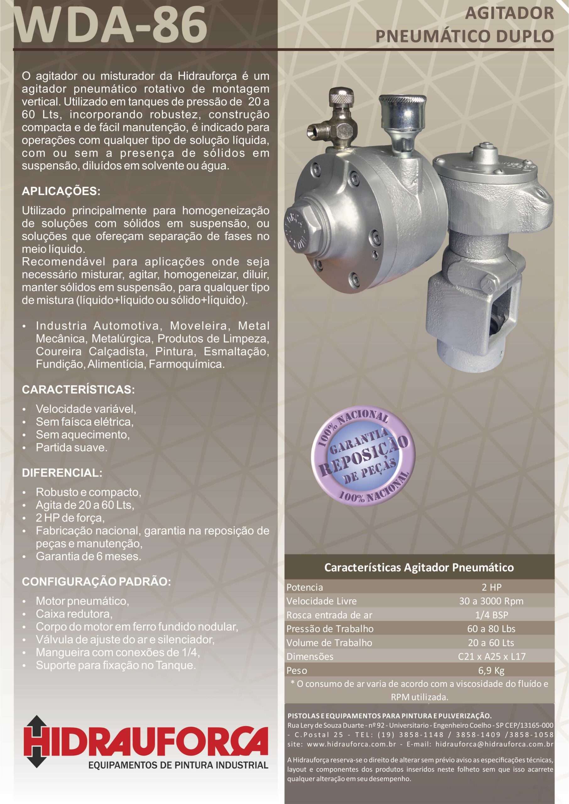 AGITADOR PNEUMÁTICO DUPLO PARA TANQUE DE PRESSÃO - WDA-86 - Image 2