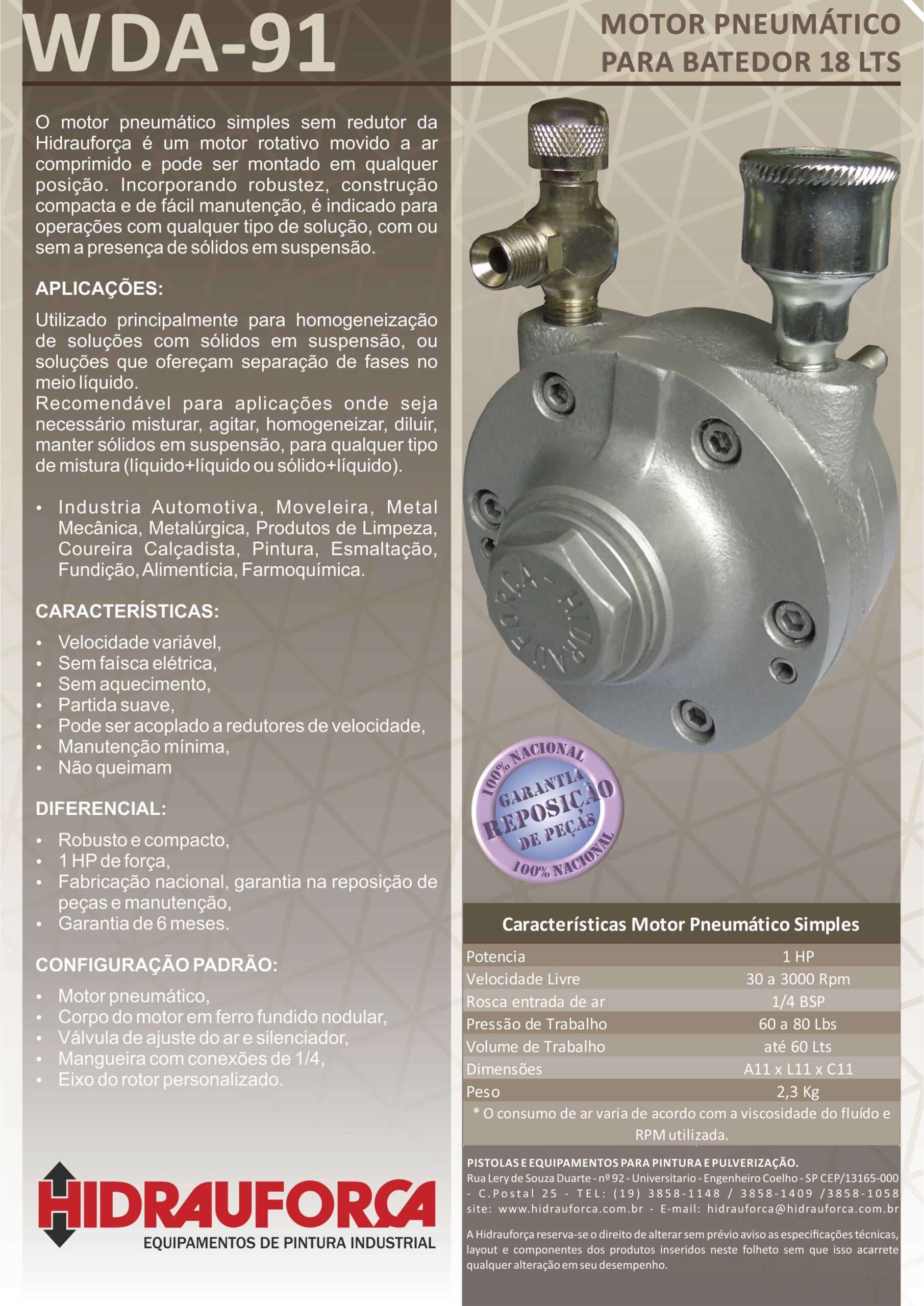 WDA-91 - MOTOR PNEUMÁTICO PARA BATEDOR DE TINTA 18 LTS - Image 2