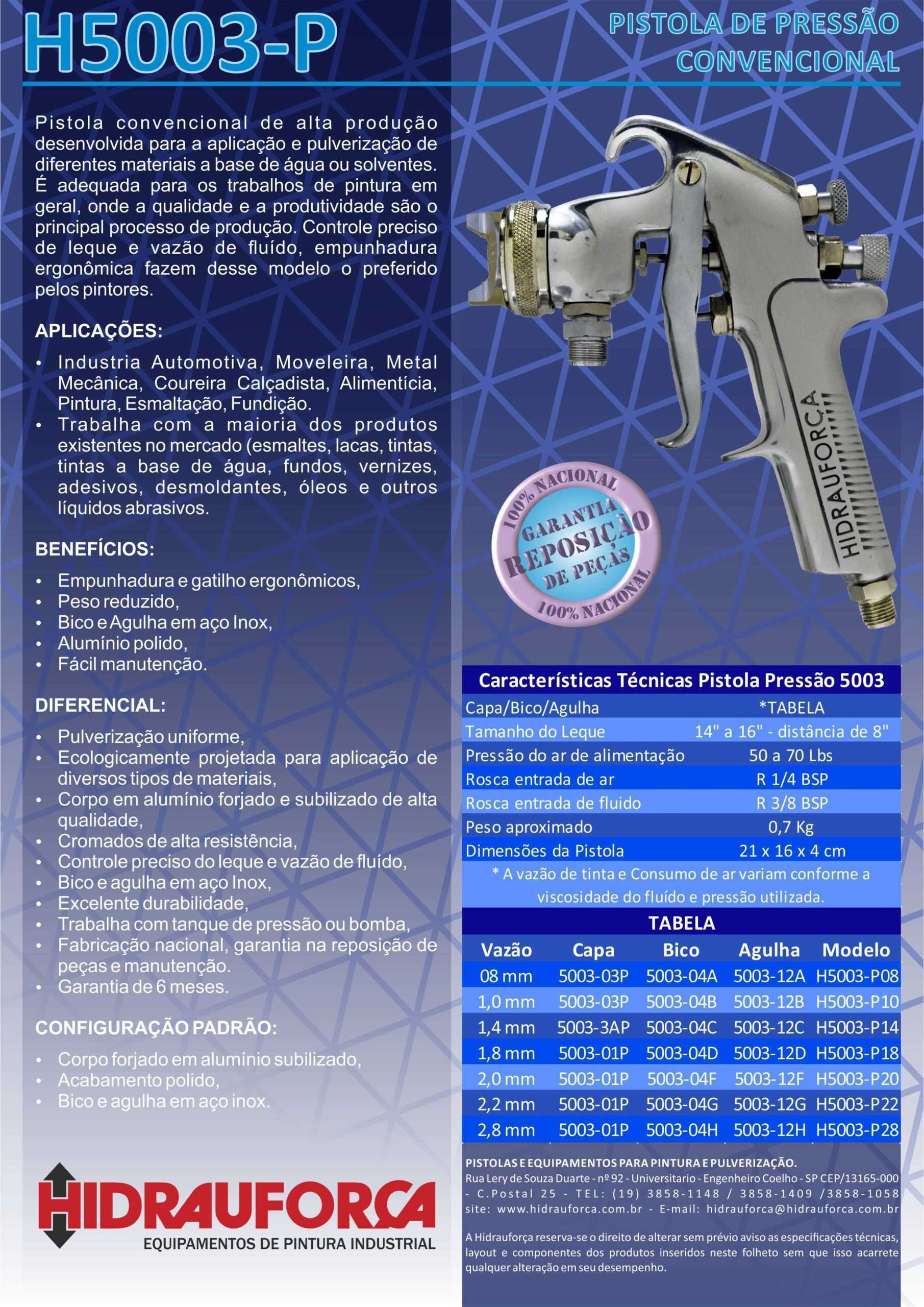PISTOLA DE PINTURA TANQUE / PRESSÃO CONVENCIONAL H5003-P - Image 2