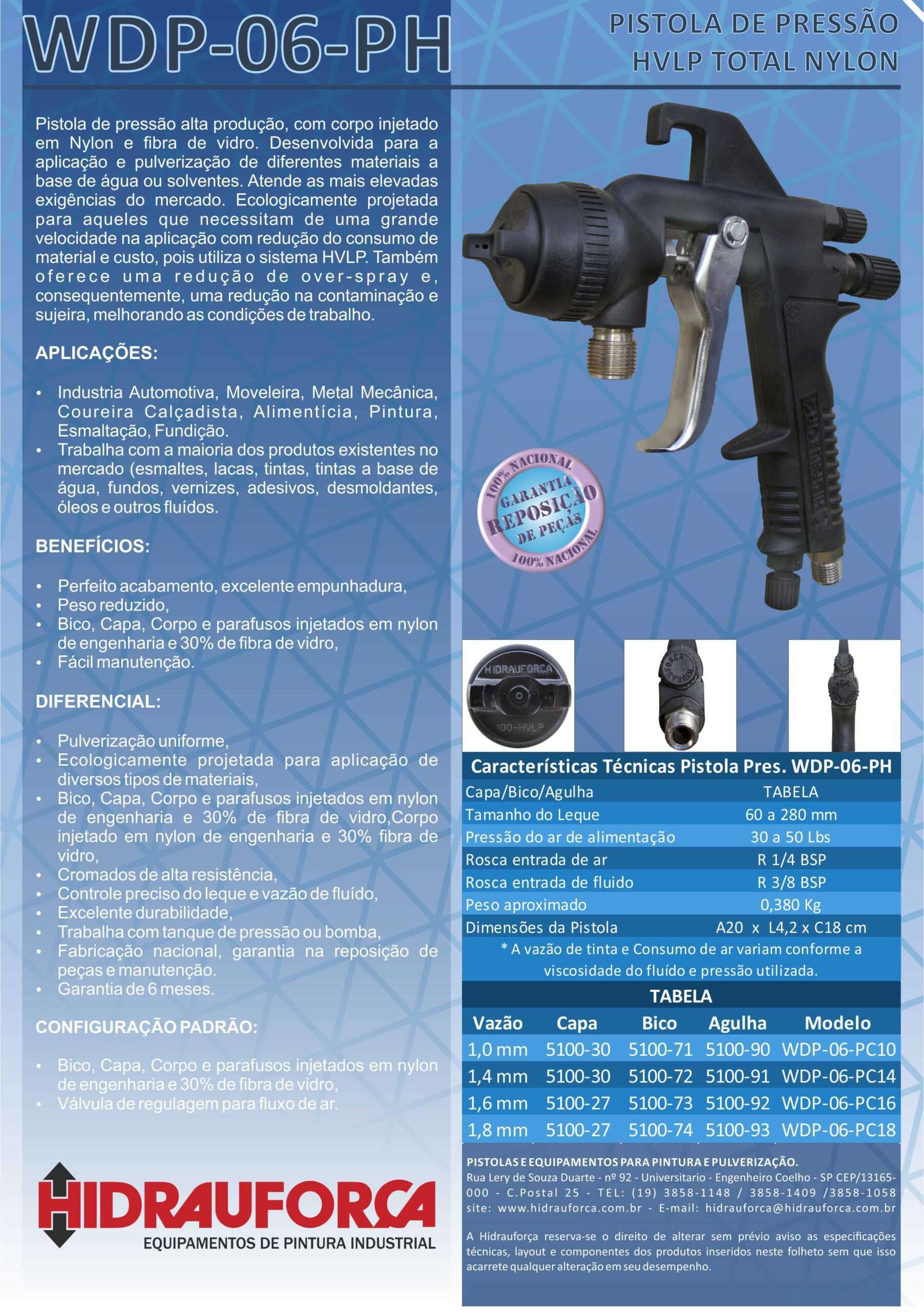 PISTOLA DE PINTURA TANQUE / PRESSÃO HVLP TOTAL NYLON - WDP-06-PH - Image 2
