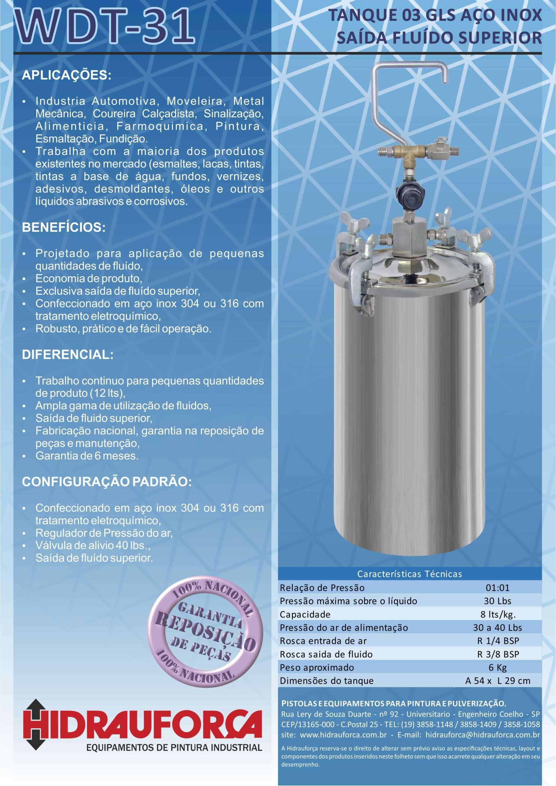 WDT-31 - TANQUE 03 GLS (12LTS) EM AÇO INOX SEM AGITADOR - Image 3