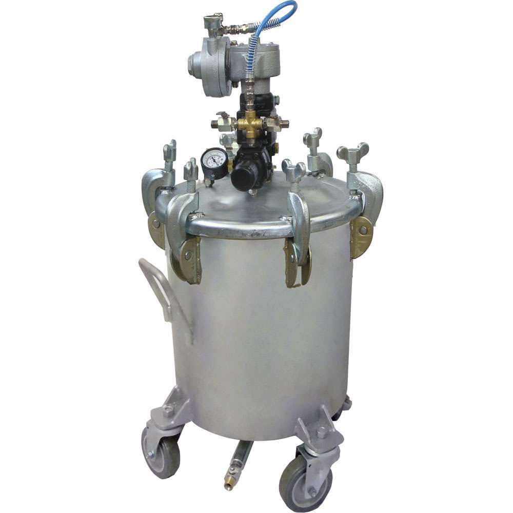 WDT-48 - TANQUE 05 GLS (20LTS) EM AÇO INOX SAÍDA INFERIOR COM AGITADOR PNEUMÁTICO