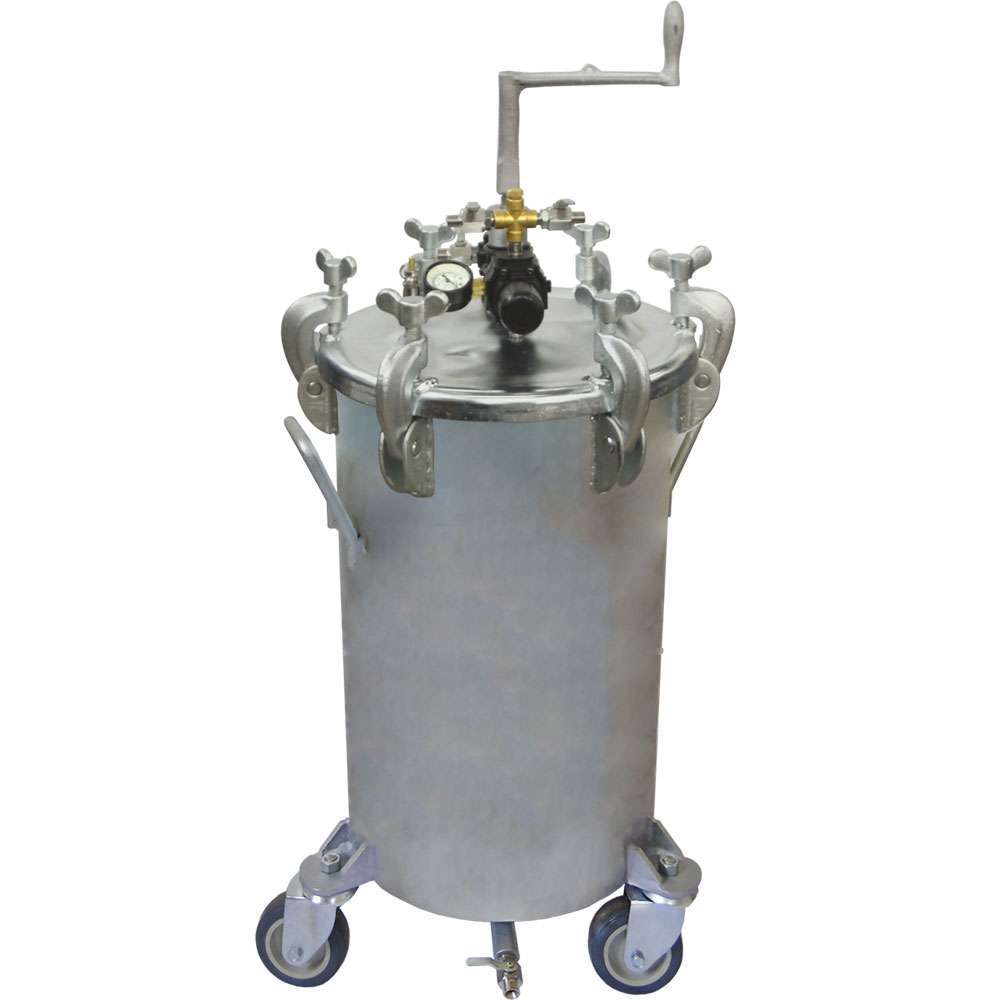 WDT-77 - TANQUE 20 GLS (80LTS) EM AÇO CARBONO SAÍDA FLUÍDO INFERIOR COM AGITADOR MANUAL