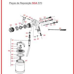 REPOSIÇÃO PEÇAS PISTOLA PINTURA SGA 570