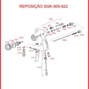 reposição de peças pistola SGK-505-622
