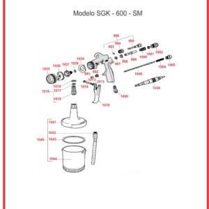 REPOSIÇÃO DE PEÇAS PISTOLA SGK-600-SM