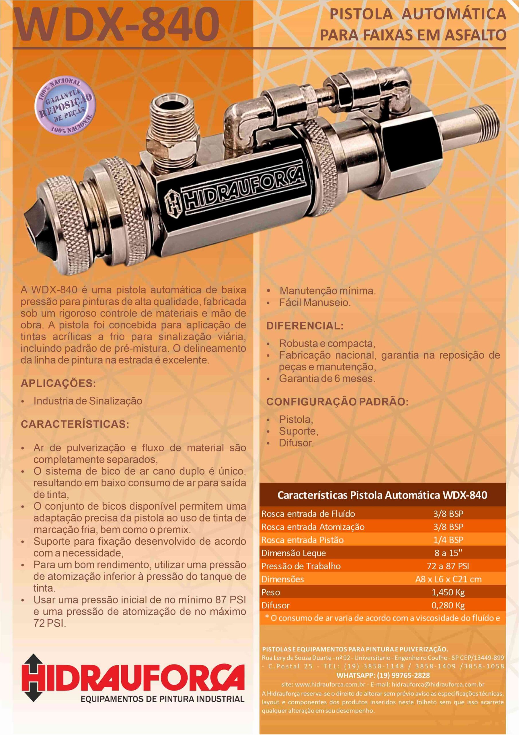 PISTOLA PARA PINTURA AUTOMÁTICA DE SINALIZAÇÃO VIÁRIA HORIZONTAL WDX-PFK-840 - Image 2